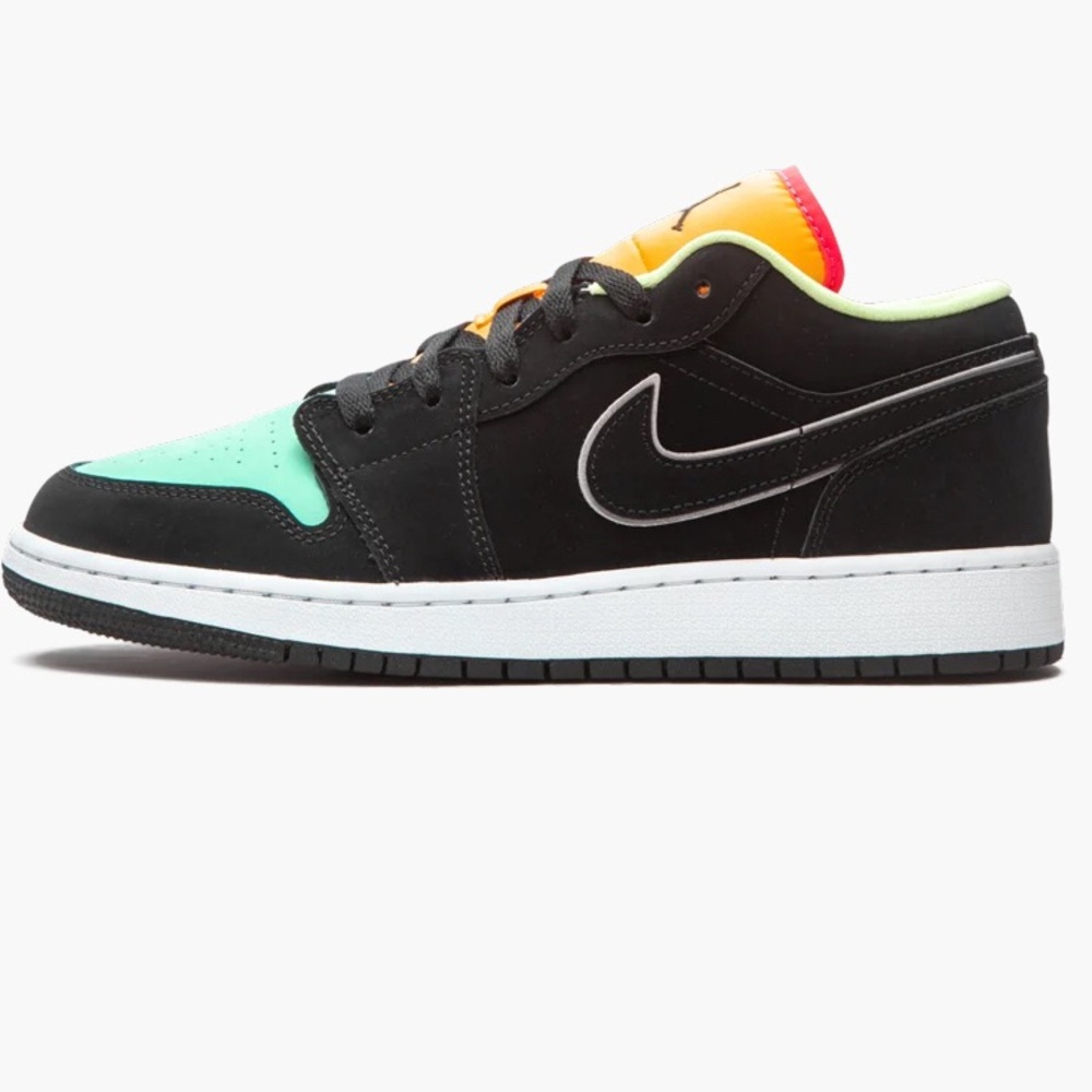 Nike Air Jordan 1 Low Black Aurora Green Orange GS